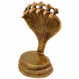 Bhunes Brass Sheshnag Singhasan - Seven Head Snake Prabhavali Chowki, Peetha for Temple, Puja Mandir Bajot Stand,Gold, 7 Inch, 1 Piece
