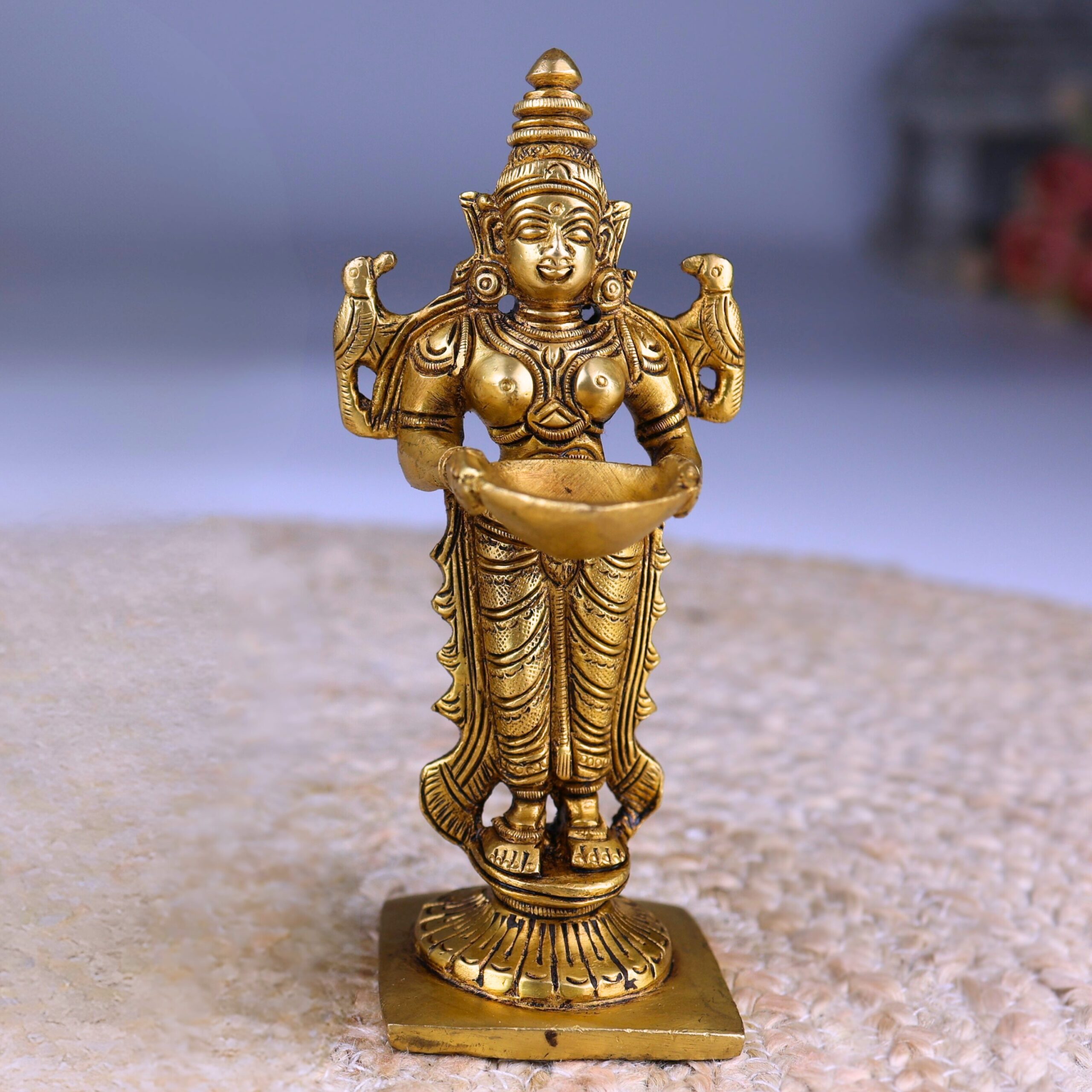 Brass Deep Lakshmi Idol