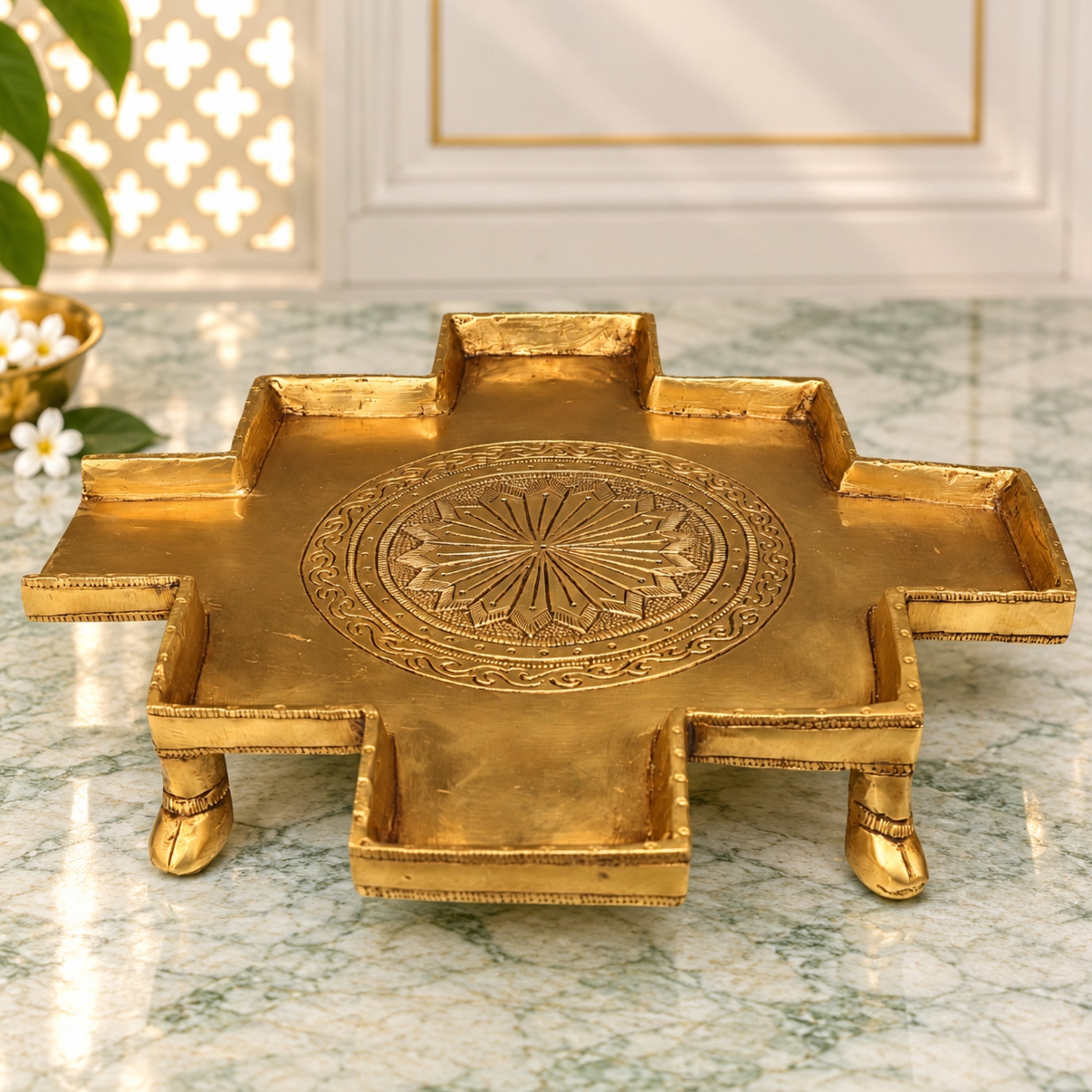 Brass Abhishek Patra plate