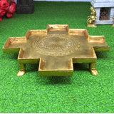 Bhunes Brass Abhishek Patra Plate | Somasutra Ritual Shower Peetam | Handcrafted Brass Mandir Chowki for Pooja, Gold, 12 Inch, 1 Piece