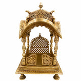 Bhunes Brass Temple Pooja Mandir - Religious Home Decor for Living Room, Mandap for Puja Decoration, Gold, 15 Inch, 1 Piece