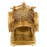 Bhunes Brass Temple Pooja Mandir - Religious Home Decor for Living Room, Mandap for Puja Decoration, Gold, 15 Inch, 1 Piece