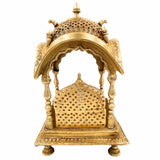 Bhunes Brass Temple Pooja Mandir - Religious Home Decor for Living Room, Mandap for Puja Decoration, Gold, 15 Inch, 1 Piece