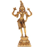 Brass Krishna Idol | Lord Krishna Murti | Gopal Vigraham | Radha Krishna Statue | Balakrishna Murti for Pooja, Temple & Home Decor,Gold, 9 Inch, 1 Piece