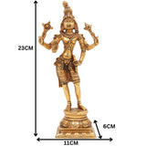 Brass Krishna Idol | Lord Krishna Murti | Gopal Vigraham | Radha Krishna Statue | Balakrishna Murti for Pooja, Temple & Home Decor,Gold, 9 Inch, 1 Piece