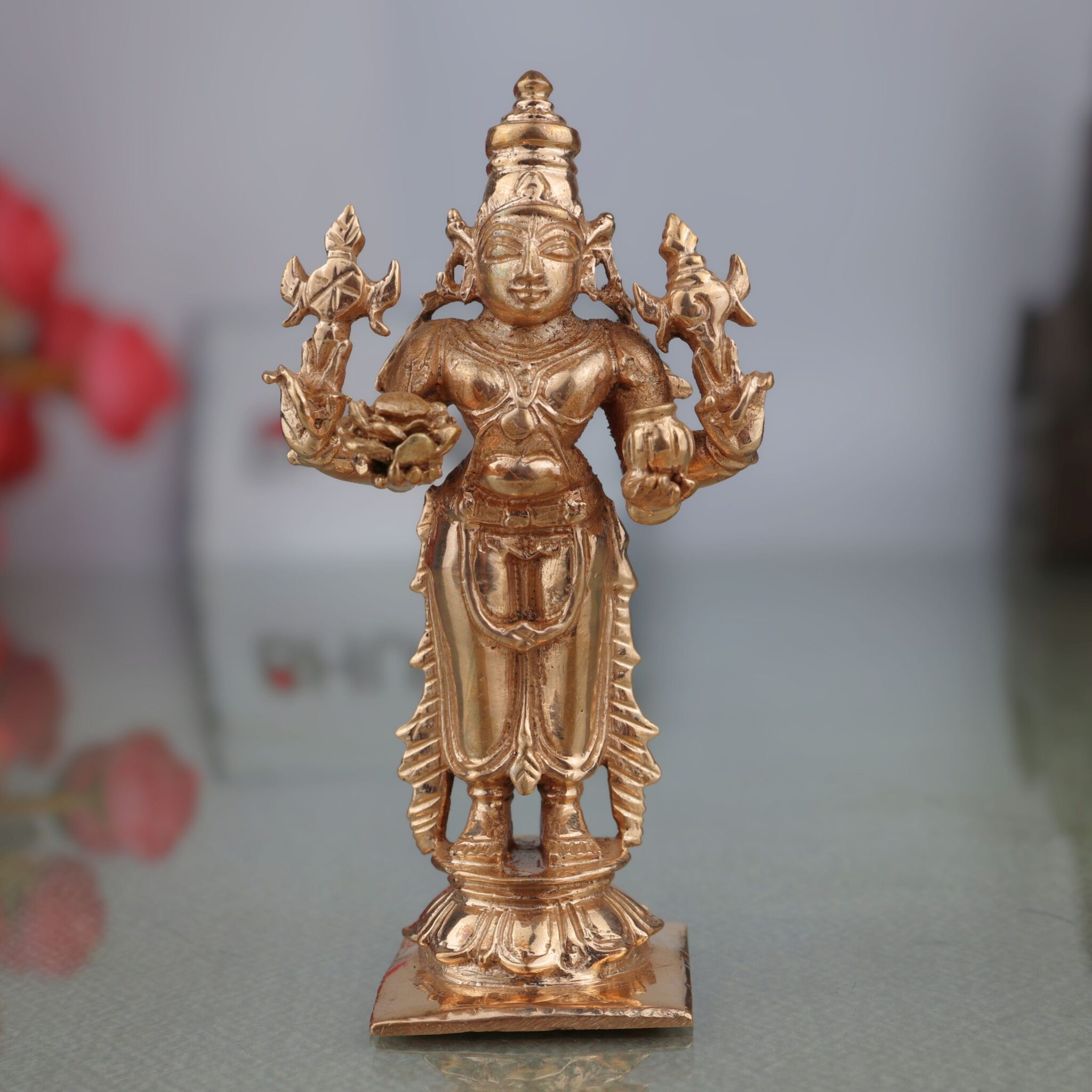 Handcrafted Bronze Dhanvantari Idol | Panchaloha Dhanvantri Murti | Ayurvedic God of Healing & Health for Home Temple