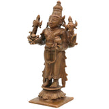 Bronze Dhanvantari Idol, Handcrafted Panchaloha Statue, Ayurvedic God Murti, Lord Dhanvantari, Chola Art Home & Temple Decor, Brown, 4 Inch, 1 Piece