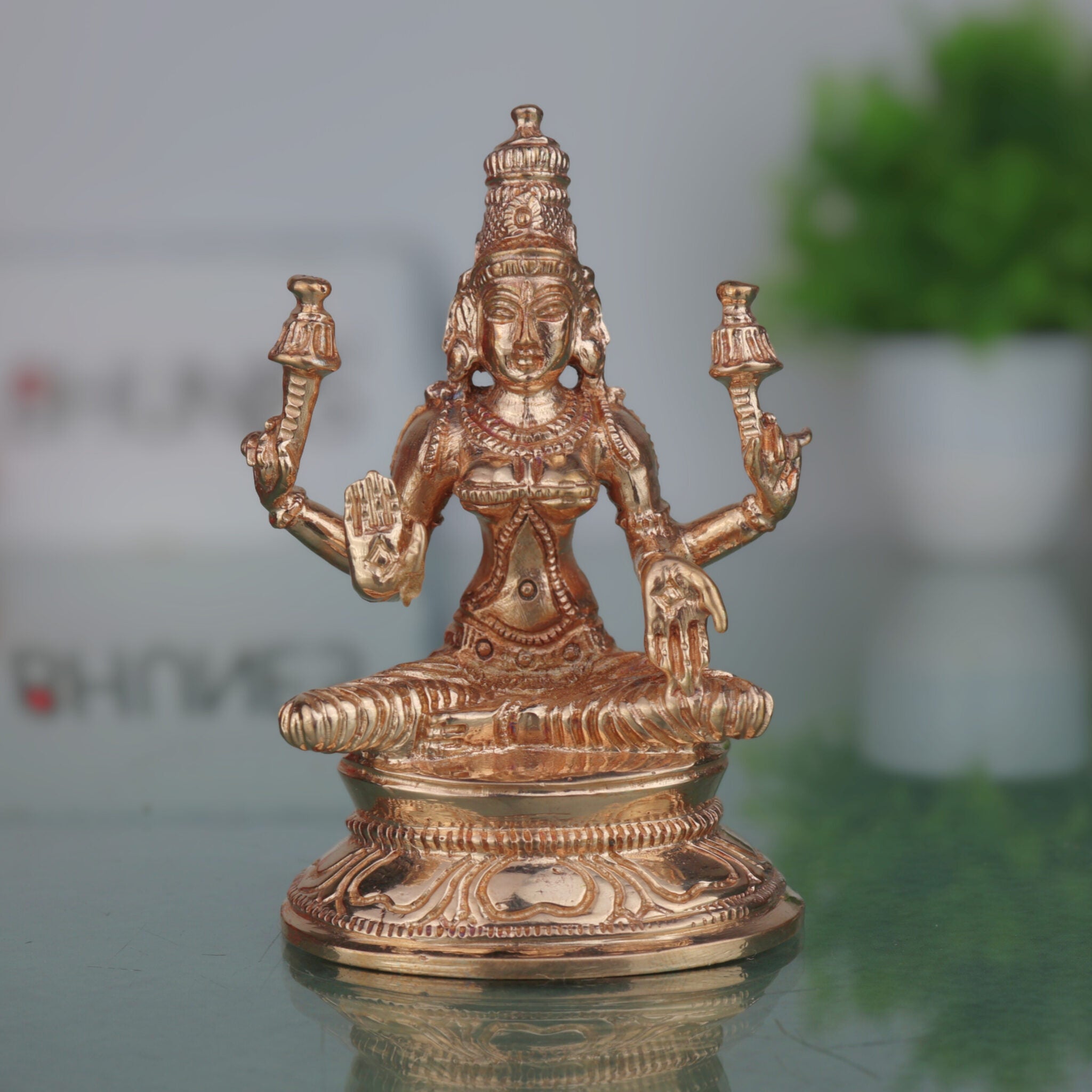 Handcrafted Bronze Panchaloha Maha Lakshmi Idol