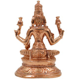 Bronze Handcrafted Maha Lakshmi Idol | Panchaloha Shri Kamala Padma Narayani Indira Bhargavi Lakshmi Statue for Puja, Temple & Home Decor,Gold, 3 Inch, 1 Piece