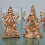Bronze Panchaloha Lakshmi Ganesha Idol