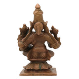 Lakshmi Narayana Bronze Idol, Sri Lakshmi Narayan Swamy Murti, Vishnu Lakshmi Vigraha, Sriman Narayana Mahalakshmi Kanchu Kansa Chola Shilpam Statue for Puja Mandir Decor, Brown, 3 Inch, 1 Piece