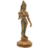 Handcrafted Bronze Parvati Idol | Panchaloha Uma Gauri Mahadevi Statue | Chola Art South India Goddess Sculpture, Brown, 4.5 Inch, 1 Piece