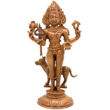 Bronze Kala Bhairava Idol, Handcrafted Lord Bhairav Murti for Pooja, Home Decor & Spiritual Gifts, Brown, 5.5 Inch, 1 Piece
