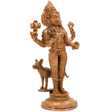 Bronze Kala Bhairava Idol, Handcrafted Lord Bhairav Murti for Pooja, Home Decor & Spiritual Gifts, Brown, 5.5 Inch, 1 Piece