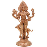 Bronze Handmade Kaal Bhairava Idol, Kala Bhairav Shiva Murti, Panchaloha & Brass Statue for Home, Temple & Pooja Decor,Gold, 5.5 Inch, 1 Piece