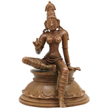 Bronze Parvati Devi Idol Uma Gowri Lalitha Annapurna Durga Tripura Sundari Panchaloha Handmade Chola Art Hindu Goddess Sculpture, Brown, 4 Inch, 1 Piece
