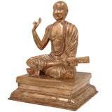 Handmade Bronze Madhvacharya Idol | Purna Prajna Statue | Ananda Tirtha Murti | Jagadguru Dvaita Vedanta Sculpture | Spiritual Home & Temple Decor,Gold, 9.5 Inch, 1 Piece