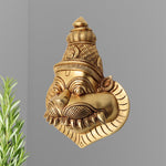 Handcrafted Brass Lord Narasimha Face Idol | Yoga Narasimha, Narasingha, Art Home & Temple Decor