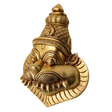 Handcrafted Brass Lord Narasimha Face Idol | Yoga Narasimha, Narasingha,  Art Home & Temple Decor,Gold, 9 Inch, 1 Piece