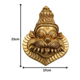 Handcrafted Brass Lord Narasimha Face Idol | Yoga Narasimha, Narasingha,  Art Home & Temple Decor,Gold, 9 Inch, 1 Piece