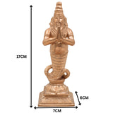 Handcrafted Bronze Nagaraja Idol | Panchaloha Naga Statue | Chola Art, Shesha, Vasuki, Ananta Snake Deity for Temple & Home Decor,Gold, 7 Inch, 1 Piece