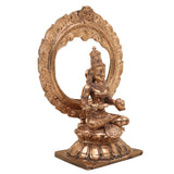Bronze Handcrafted Annapurna Devi Idol, Panchaloha Annapurneshwari Murti for Home Temple Decor & Spiritual Gifts, Gold, 8 Inch, 1 Piece