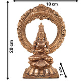 Bronze Handcrafted Annapurna Devi Idol, Panchaloha Annapurneshwari Murti for Home Temple Decor & Spiritual Gifts, Gold, 8 Inch, 1 Piece