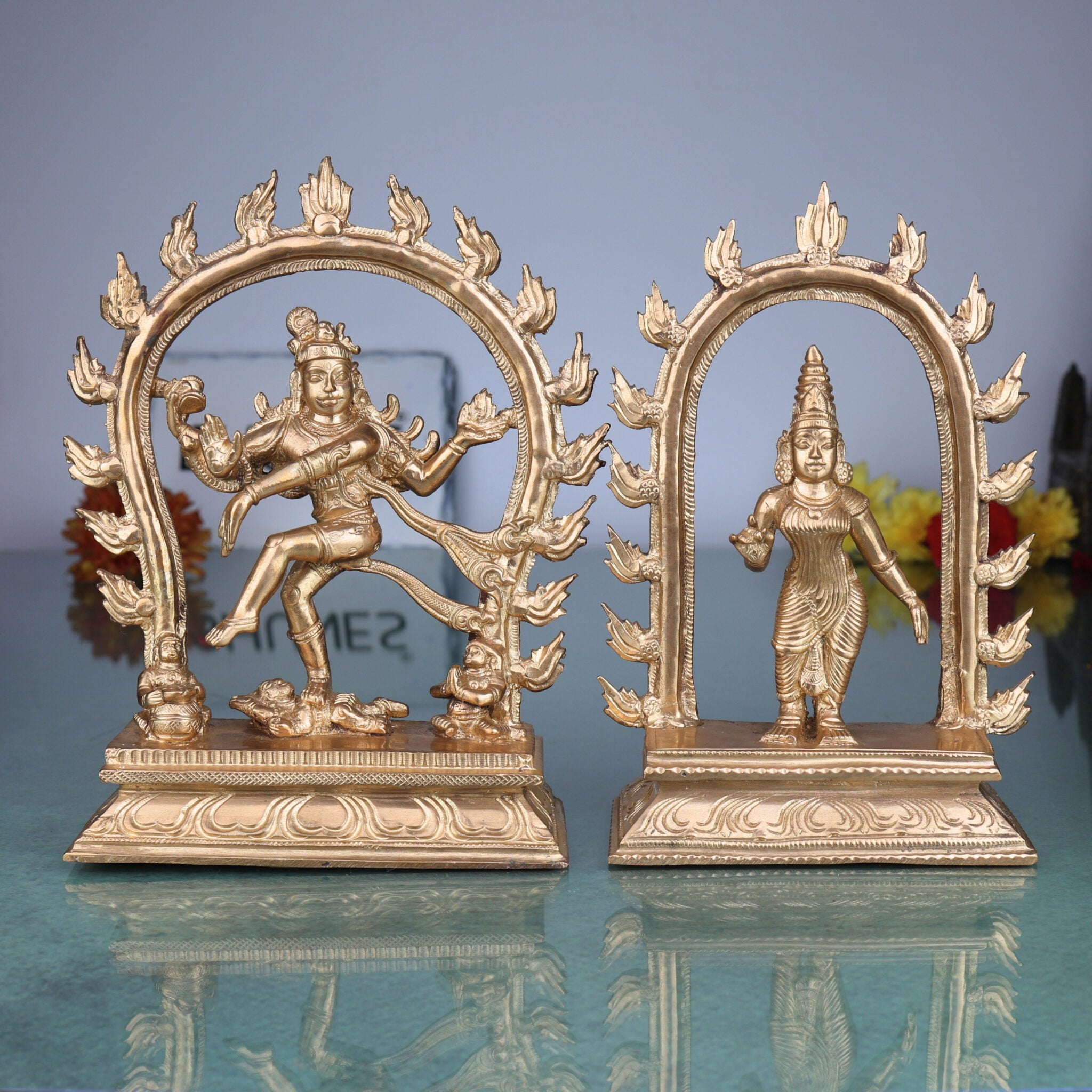 Handcrafted Panchaloha Nataraja with Parvati Idol