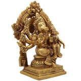 Brass Varaha Lakshmi Idol, Varaha Swamy with Bhudevi Statue | Varaha Lakshmi Ji Murti for Home Decor Gold, 7.5 Inch, 1 Piece