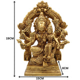Brass Varaha Lakshmi Idol, Varaha Swamy with Bhudevi Statue | Varaha Lakshmi Ji Murti for Home Decor Gold, 7.5 Inch, 1 Piece