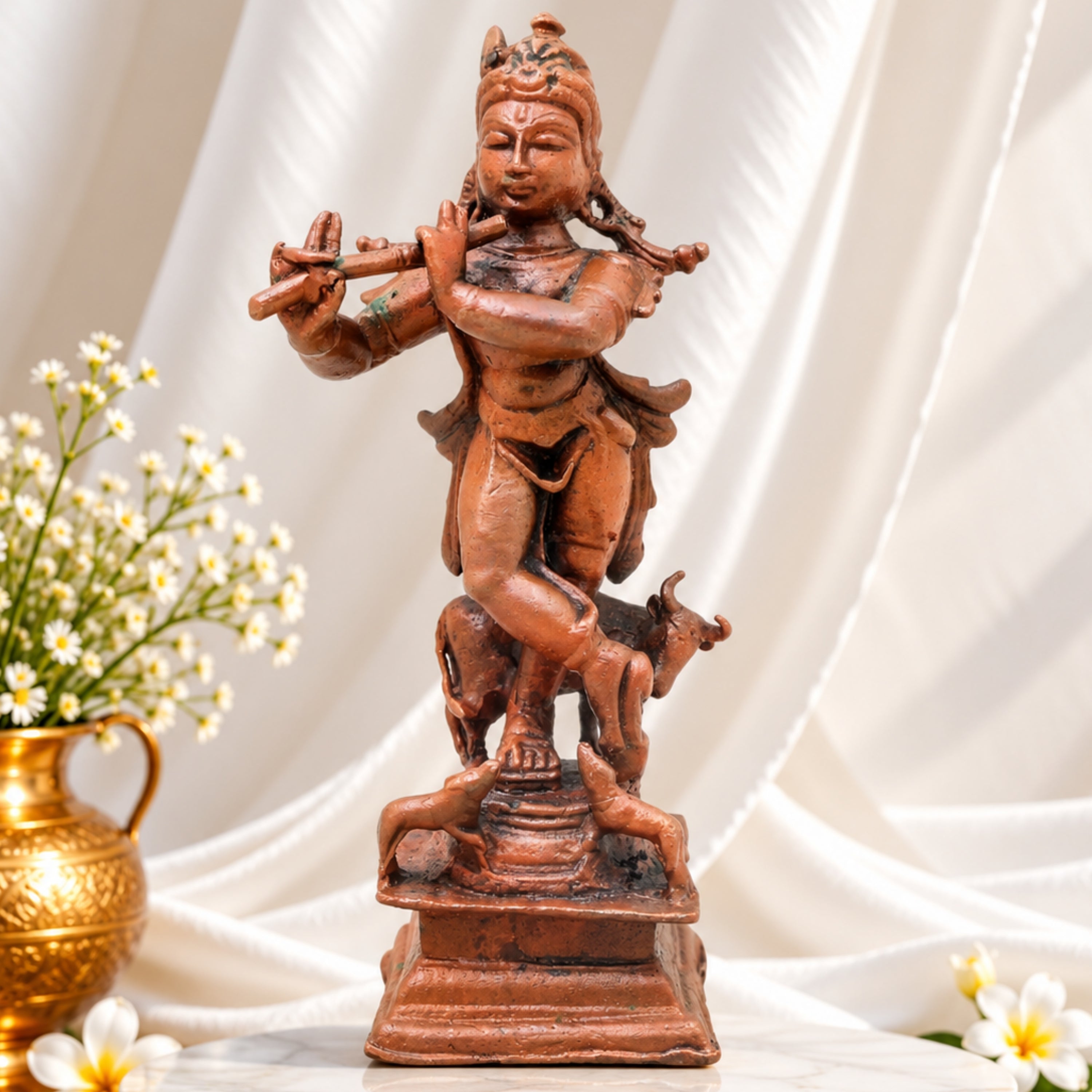 Copper Krishna Idol