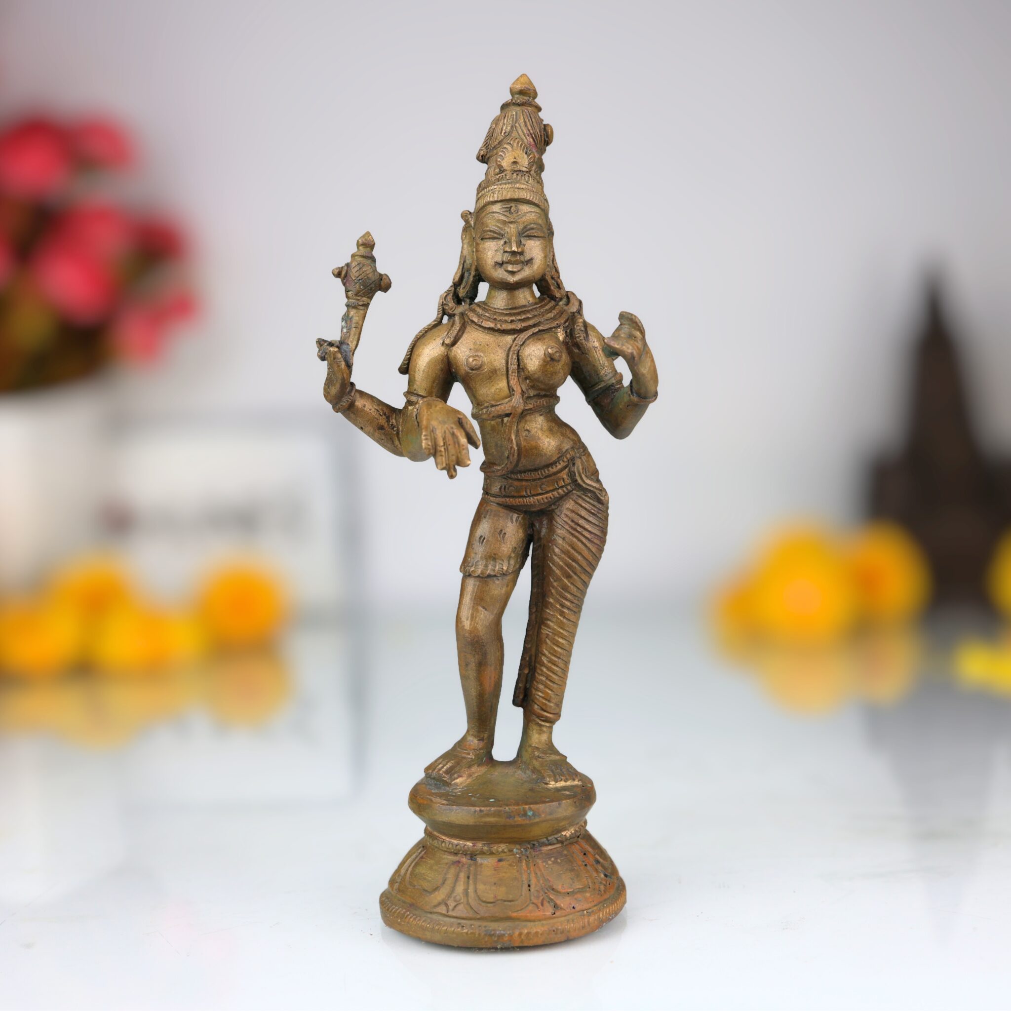 Bronze Ardhanarishvara Idol, Panchaloha Ardhanari Statue, Shiva Parvati Combined Murti, Ardhanareshwar Sculpture