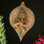 Handcrafted Bronze Krishna Idol on Leaf
