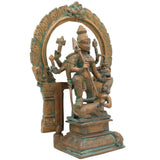 Handcrafted Panchaloha Bronze Durga Devi Idol – Mahishasura Mardini, Simhavahini Shakti, Navadurga Sculpture for Pooja & Temple,Brown, 10.5 Inch, 1 Piece