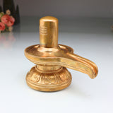 Handmade Bronze Shiva Lingam Idol | Panchaloha Shivalingam, Jyotirlinga, Mahalingam, Shivling for Home, Temple, Pooja & Gifting,Gold, 5 Inch, 1 Piece