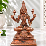 Handcrafted Bronze Mahalakshmi Idol | Panchaloha Lakshmi Murti | Gajalakshmi | Kamala Devi | Ashta Lakshmi Sculpture for Pooja & Decor,Gold, 6 Inch, 1 Piece