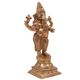 Handcrafted Panchaloha Ganesha Idol in Bronze, Vinayaka, Ganpati, Ekadanta, Vighnaharta Murti for Pooja, Decor & Gift, Gold, 9.5 Inch, 1 Piece
