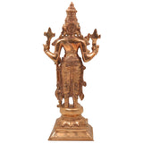 Bronze Panchaloha Venkateshwara Vishnu Idol | Tirupati Balaji Srinivasa Govinda Murti | Handcrafted Chola Art South Indian Temple Statue,Gold, 14 Inch, 1 Piece