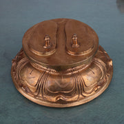 Handmade Bronze Charan Paduka on Mukut