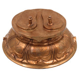 Bronze Handmade Charan Paduka on Mukut – Panchaloha Khadau Padam Idol for Guru Paduka, Vishnu, Rama, Krishna, Tulsi – Traditional Chola Art Temple Sculpture,Gold, 3 Inch, 1 Piece