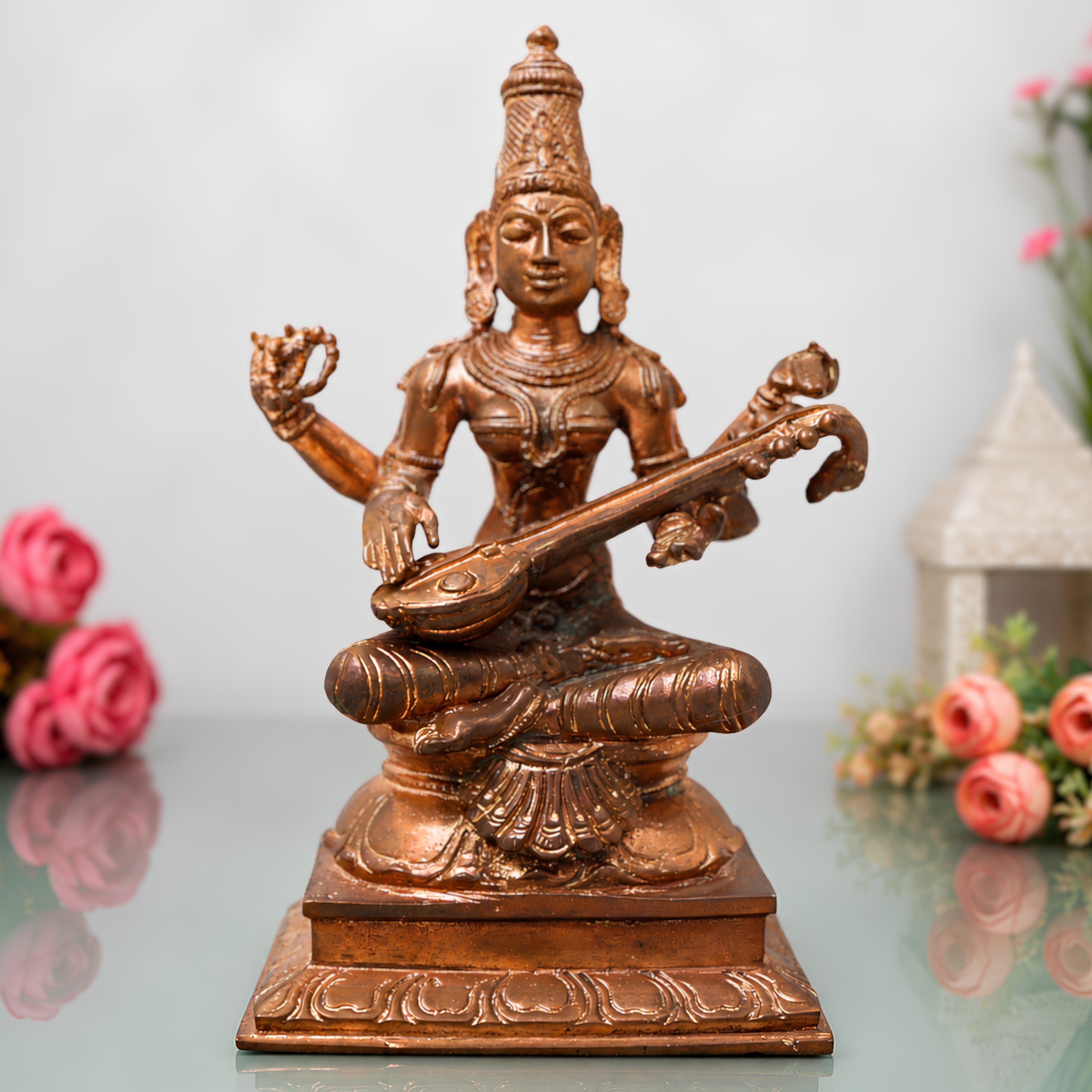  Bronze Panchaloha Saraswati Idol