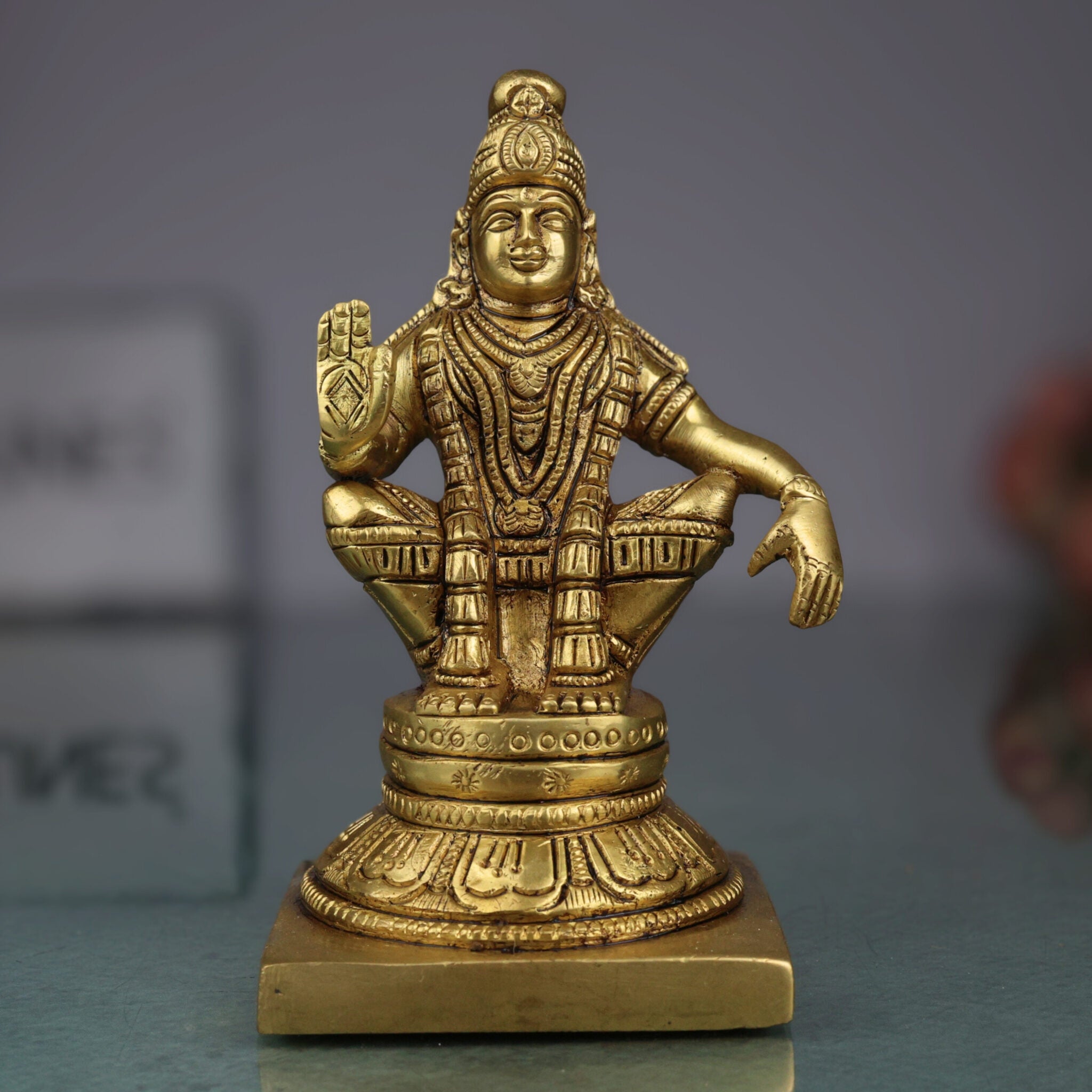 Brass Lord Murugan Idol – Kartikeya, Skanda, Subramanya, Shanmukha, Kumara Swamy, Vel Murugan Statue for Pooja, Home Temple & Decor