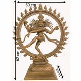 Handcrafted Bronze Panchaloha Nataraja Murti, Dancing Shiva Idol, Hindu God Natraj Statue, Cosmic Dance Sculpture, Temple Decor, Gift Item, Brown, 25 Inch, 1 Piece