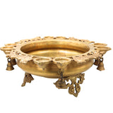 Brass Urli Idol, Kerala Uruli Bowl for Pooja & Home Décor, Peetal Pittal Traditional Temple Urli,Gold, 6.5 Inch, 1 Piece