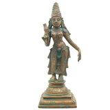 Handcrafted Bronze Bhudevi Idol | Panchaloha Vasundhara, Prithvi Devi, Bhoomata, Earth Goddess Sculpture for Pooja & Vastu,Brown, 11.5 Inch, 1 Piece