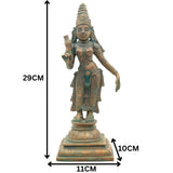 Handcrafted Bronze Bhudevi Idol | Panchaloha Vasundhara, Prithvi Devi, Bhoomata, Earth Goddess Sculpture for Pooja & Vastu,Brown, 11.5 Inch, 1 Piece