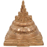 Panchaloha Bronze Shree Yantra Maha Meru Sri Chakra Meru Chakra Rajarajeshwari Laxmi Kubera Yantra for Wealth Health Prosperity – Handmade Chola Art,Gold, 4 Inch, 1 Piece