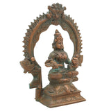 Handcrafted Bronze Annapurna Devi Idol – Panchaloha Annapoorna | Annapurneshwari | Anna Lakshmi Murti for Pooja, Temple & Home Decor,Brown, 7 Inch, 1 Piece