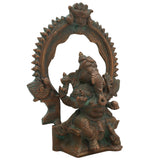 Handcrafted Panchaloha Bronze Ganesha Idol, Chola Style Vinayaka Ganpati Murti, Siddhivinayak, Vastu Elephant God Statue for Home & Temple,Brown, 7 Inch, 1 Piece