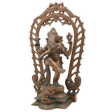 Handmade Panchaloha Nritya Ganapati Idol, Dancing Ganesha Bronze Statue, Nartana Vinayaka Tandava Pillaiyar for Home Temple & Vastu Decor,Brown, 13 Inch, 1 Piece